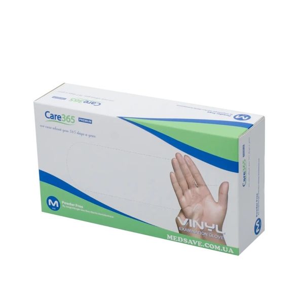 rukavychky-vinilovi-bez-pudry-care365, 100 шт, S